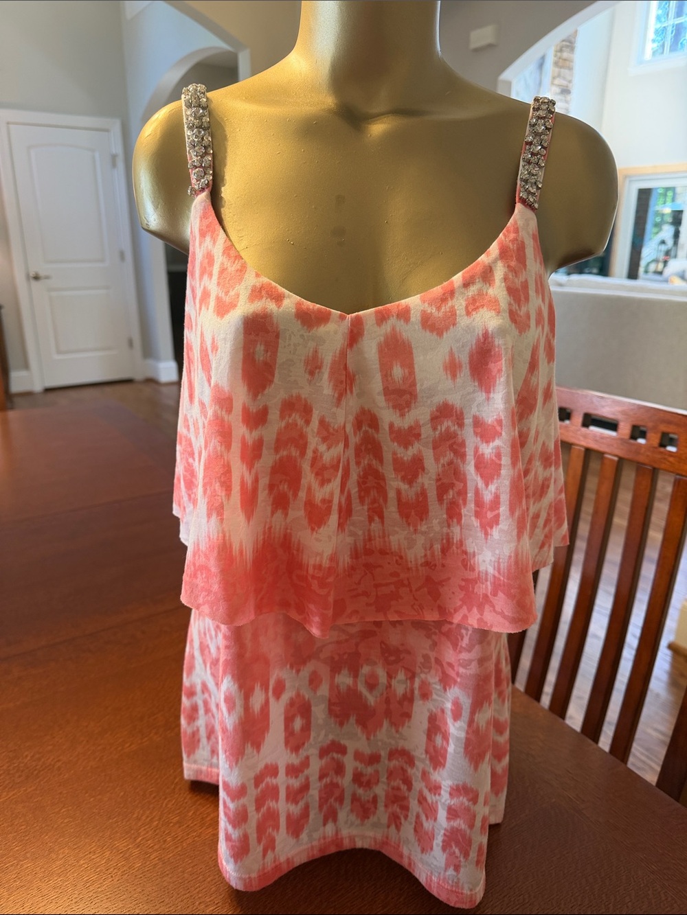 INC - International Concepts Layered Tank Top with rhinestone straps